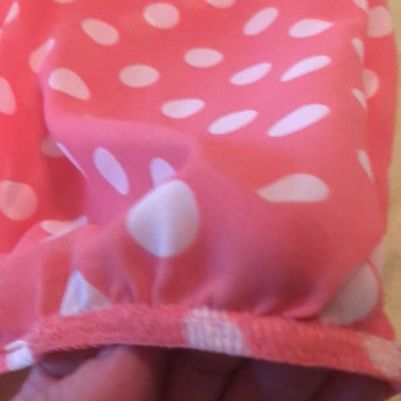 B Jewel spaghetti strap pink&white polka dot sheer top/medium faux button front - Picture 9 of 12